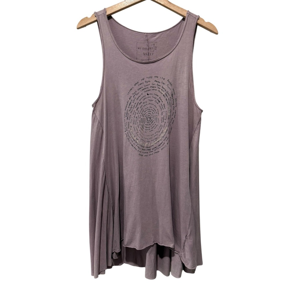 We The‎ Free People Women Oversized Swing Tank Top XS Boho Purple Sleeveless